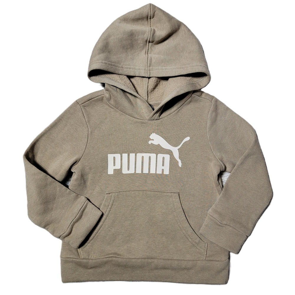 Puma Boys Toddler 2T Tan‎ Fleece Hoodie Sweatshirt Casual Pullover Kids